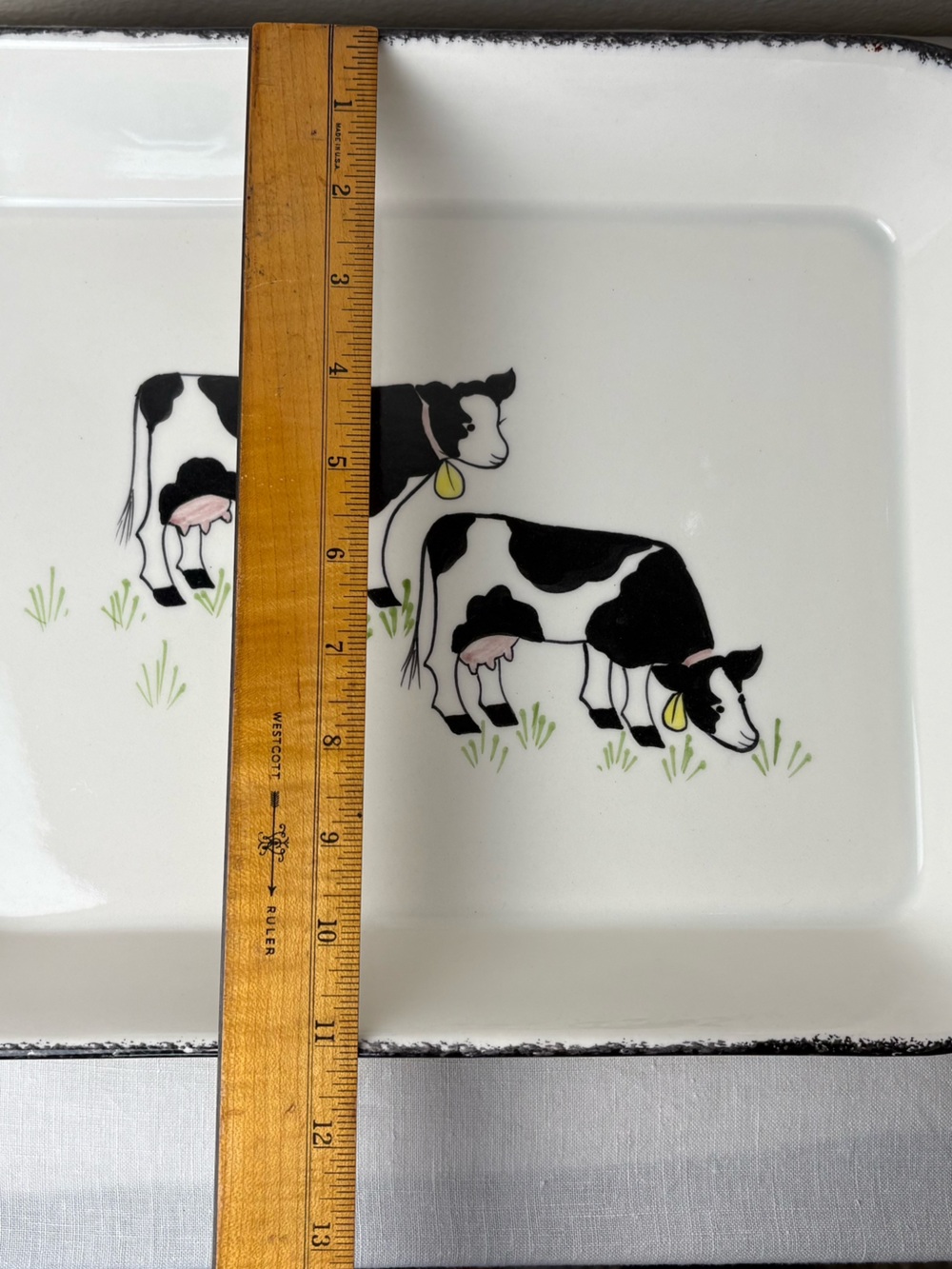 VTG Los Angeles Potteries NS Gustin Cow Casserole Lasagna Baking Dish 15x11 - Picture 8 of 9